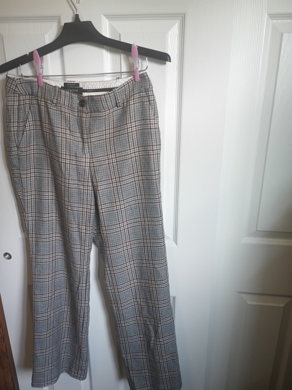 Talbots Classic Glen Plaid Women's Straight Wide Leg Pants